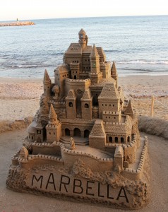Sand castle in Marbella, Spain.