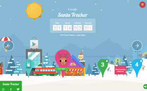 This is a screen shot of Google´s Santa Tracker.