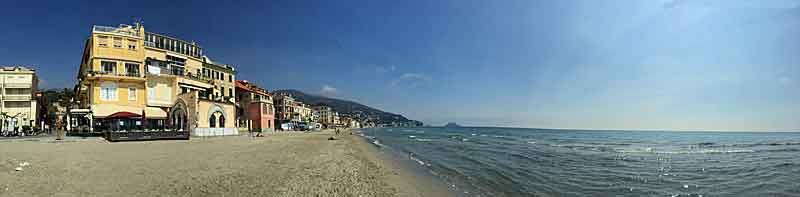 Alassio beach pictured in April 2015.