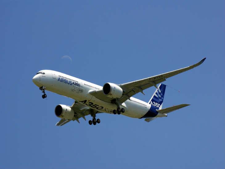 A350-900 on a low pass on its maiden flight.