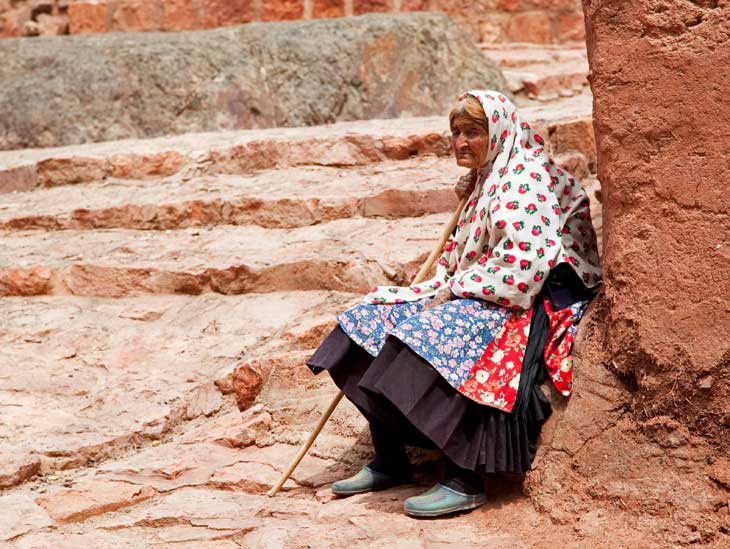 Elderly woman in Abyaneh, Iran.