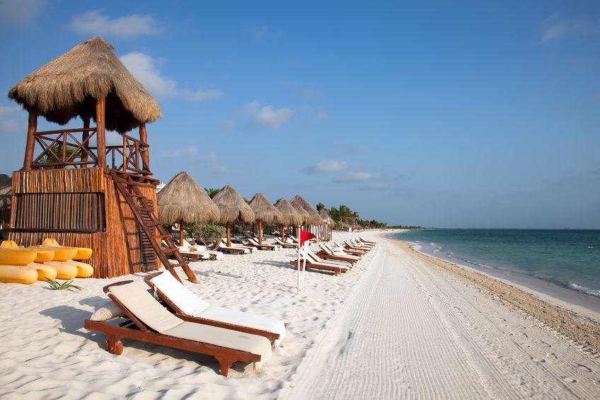 lifeguard tower on the playa del carmen beach in mexico