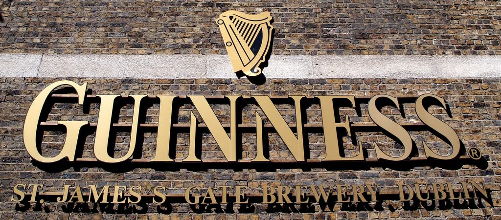 Guinness sign at the factory in Dublin.