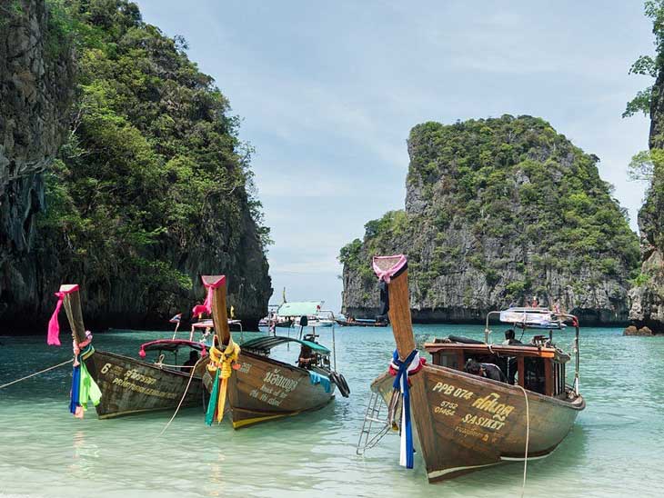 Long tail boat Thai airchipelago.