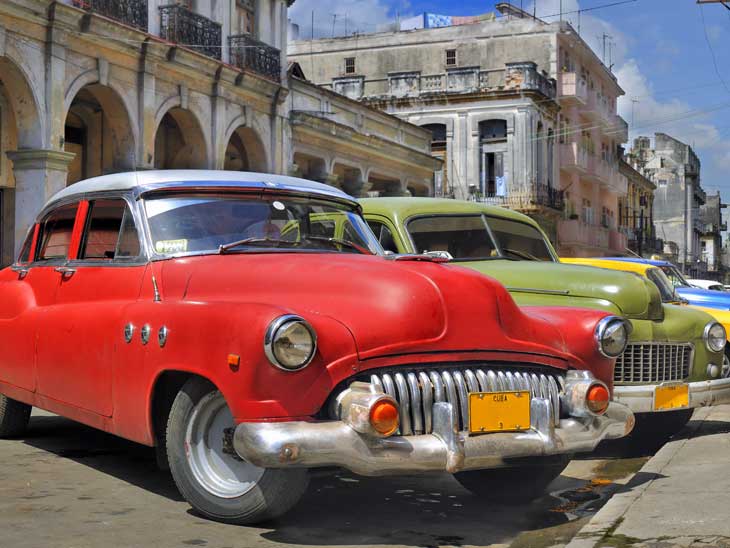 vintage american cars in havana