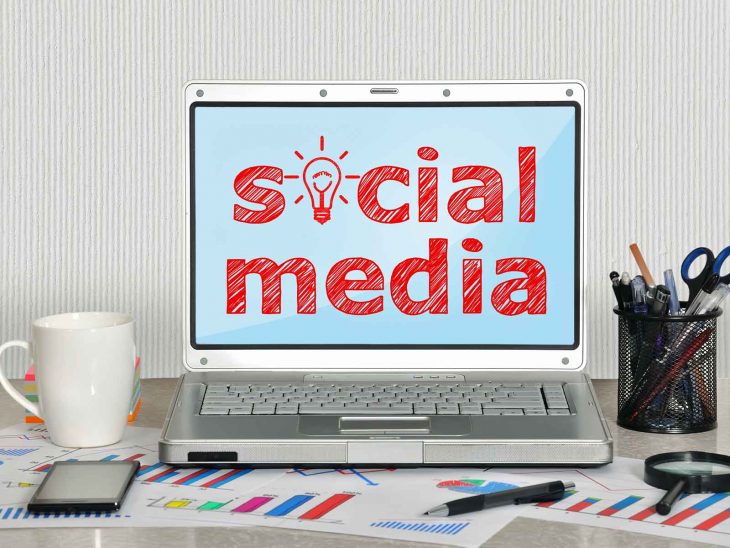 social media on computer screen