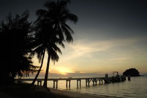 The jetty at Berjaya Tioman at dusk.