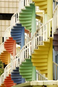 Stair cases in colourful Singapore!