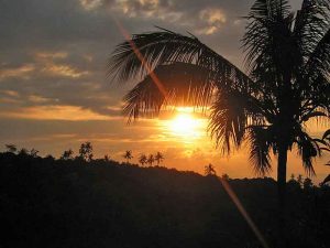 Sunset at The Damai seen from one of the garden villas.