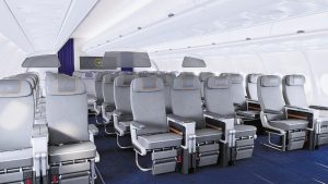 Lufthansa Premium Economy cabin.