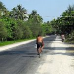 The main street in Ngapali Beach, Myanmar.