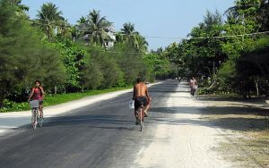 The main street in Ngapali Beach, Myanmar.