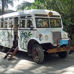 WW2 bus in Ngapali serves as transfer bus for Sandoway Resort