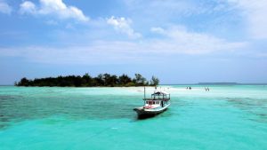 One of the many smaill islands around Kura Kura Resort, Indonesia