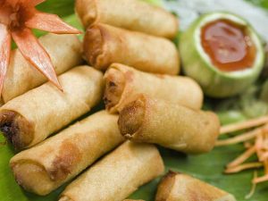 Fresh Thai spring rolls.