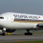 Singapore Airlines Boeing 777-300ER taxiing.