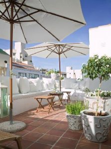 The terrace at Townhouse Marbella.