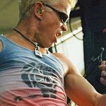 Rocker Billy Idol on stage.