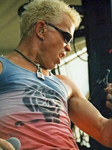 Rocker Billy Idol on stage.