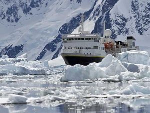 Cruise ship in Antarctica.