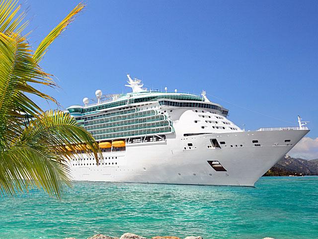 Cruise ship moored in the Caribbean.