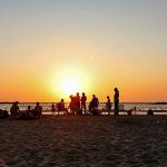 Sunset on the beach in Tel Aviv.