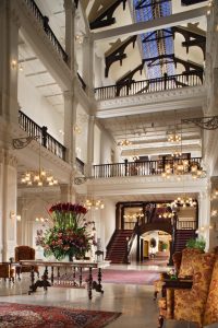 The lobby of Raffles Hotel, Singapore