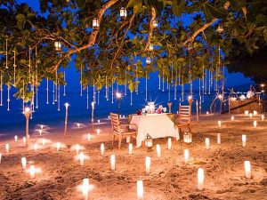 Romantic dinner prepared at The Sarojing, Kao Lak.