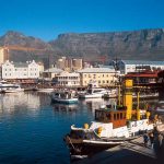 V&A Waterfront in Cape Town with Table Mountain in the background.