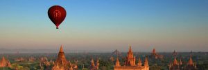 Flying a hot air balloon in Bagan, Myanmar is a great experience.