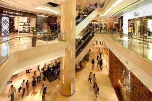 Interior at the luxurious ION Orchard Shopping Centre in Singapore.