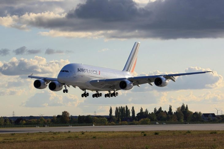Air France A380 coming in for landing.