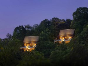 Hill Villas at Pangkor Laut Resort, Malaysia at night.