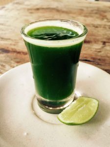 Wheat Grass shots are available in many places and cheap in Ubud, Bali.