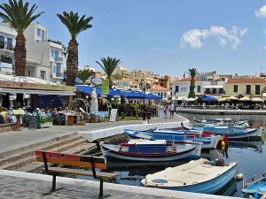 The boardwalk in Agios Nikolaos, Crete.