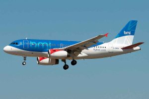 BMI Airbus A319 landing at Palma De Mallorca. Courtesy of Wikipedia.