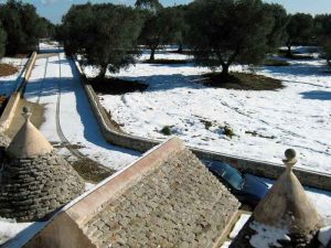 Trulli Angelo, Puglia was snow covered in December 2014.