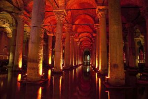 The ancient cisterns in Istanbul.