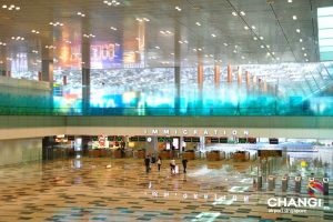 Arrival and Immigration at Terminal 3 at Changi Airport.