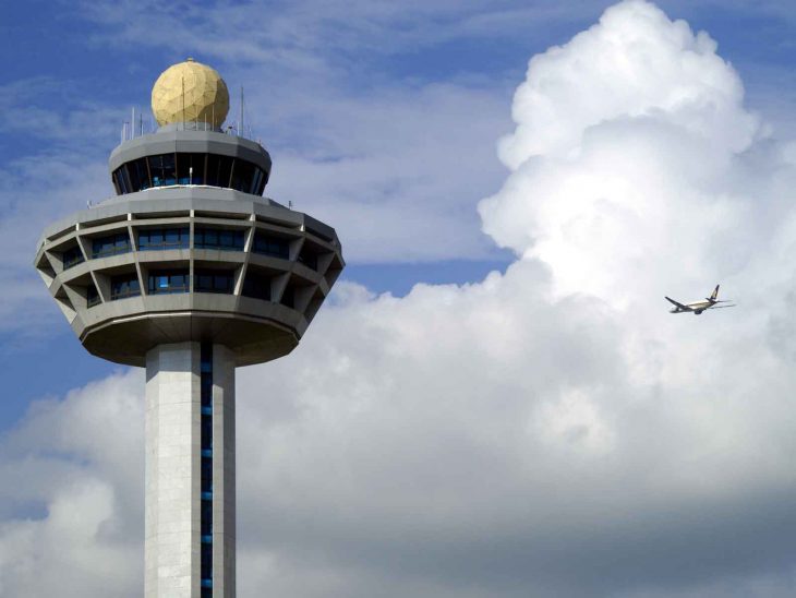 Singapore Changi Airport control tower.