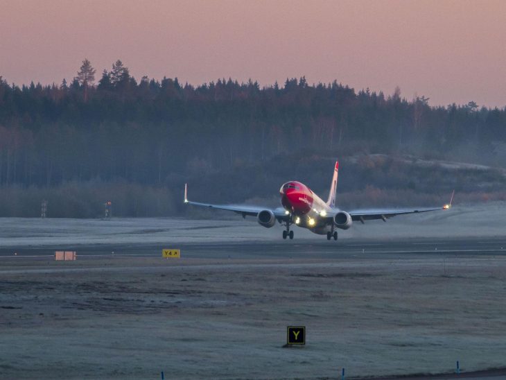 Norwegian Boeing 737 taking off.