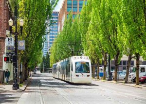 Streetcar in Portland, Oregon.