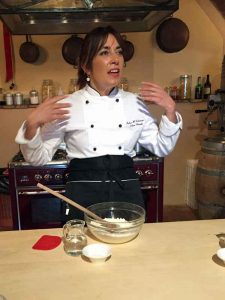 Silvia Baracchi doing the introduction for the cooking class.