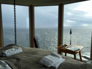 The hanging bed at Falknästet (The Falcon´s Nest) has a stunning view.