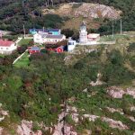 Aerial shot of the Falcon´s Nest (Falknästet) at Kullaberg.