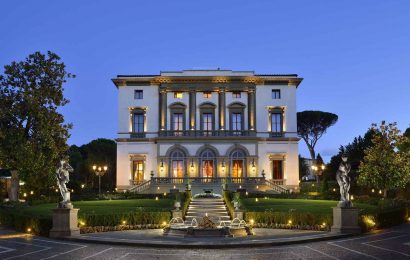 The facade of spectacular Villa Cora in Florence.