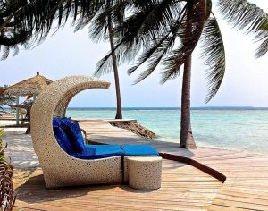 The sun deck at Kura Kura Resort in Karimunjawa.