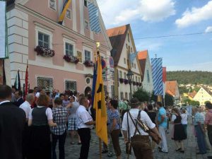 Festival outside Greding City Hall.