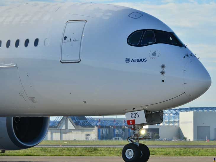 A350 with its characteristic nose.