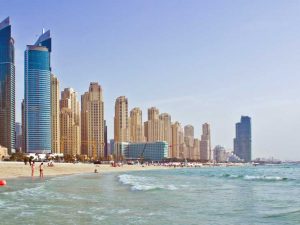 One of the many beaches in Dubai.